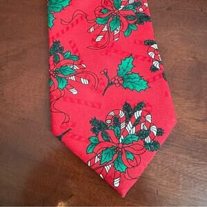 Hallmark Tie Red Green Christmas Xmas Yuoe Tide Greetings Holiday Festive Mens